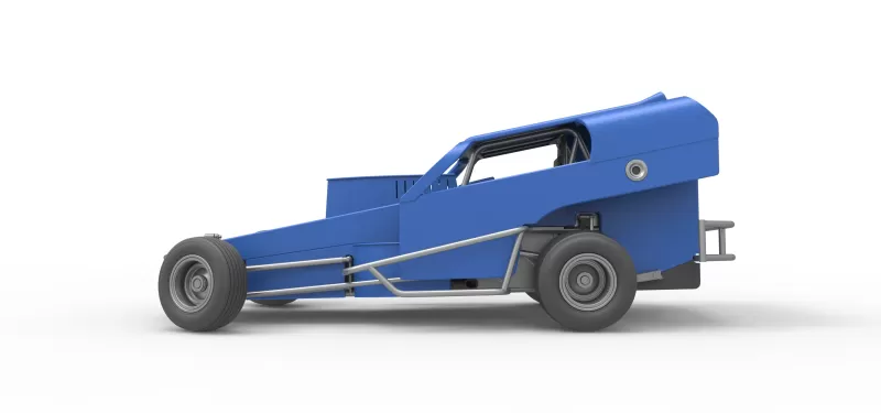 Vintage Dirt Modified stock car Version 2 while turning 1:25 - Model preview 9