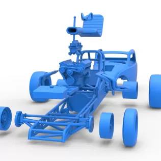 Front engine old school dragster with shell V11 Scale 1:25 - Model thumbnail 21