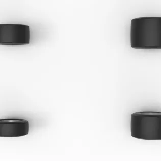 Wheel Set of Vintage Pavement Silver Crown Car Scale 1:25 - Model thumbnail 6