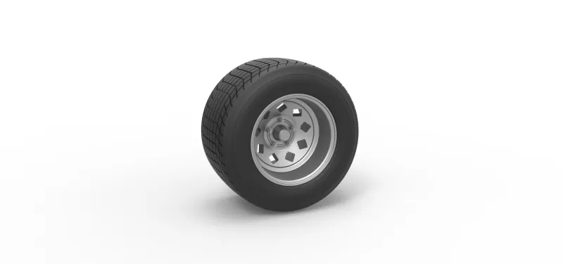 Wheel of Vintage Dirt race car V3 Scale 1:25 - Model preview 1