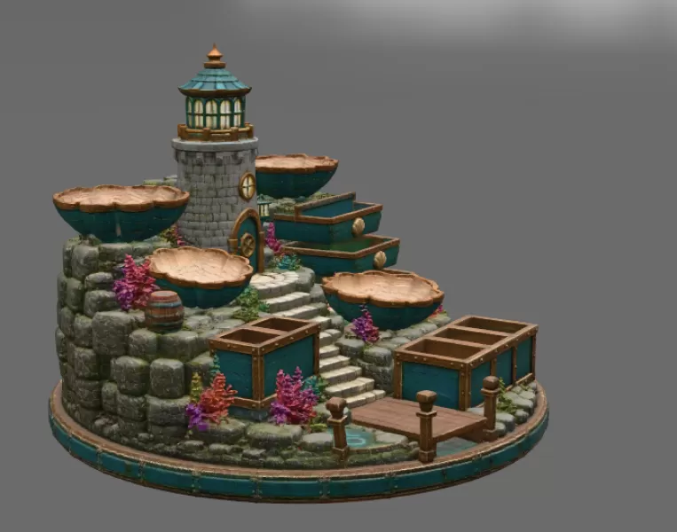 Lighthouse Jewelry Organizer STL File for 3D Print - Model preview 11