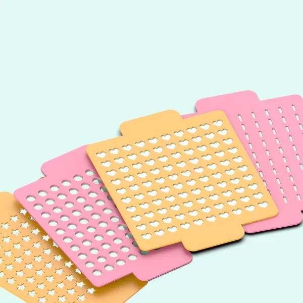 3D Sprinkles Stencil Set, 4 Motifs Circle, Star, Heart, Jimmies - Model preview 5