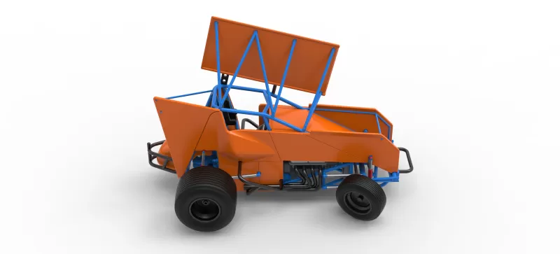Winged Sprint car Version 2 while turning Scale 1:25 - Model preview 23