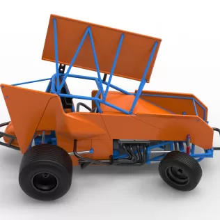 Winged Sprint car Version 2 while turning Scale 1:25 - Model thumbnail 23
