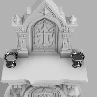 Mini Gothic Altar with Candles - Fantasy Halloween Prop - Model thumbnail 3