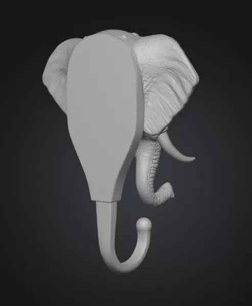 📝 STL File Description — Steampunk Elephant Wall Hook - Model preview 4