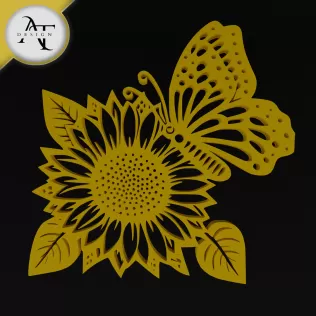 Flower with butterfly - 2D Wall Art Decor