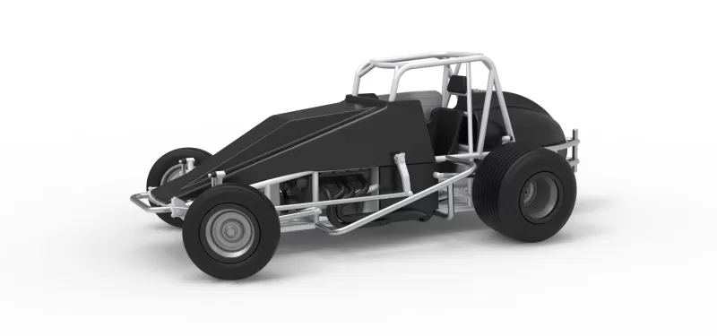 Vintage Dirt Silver Crown Car while turning Scale 1:25 - Model preview 1