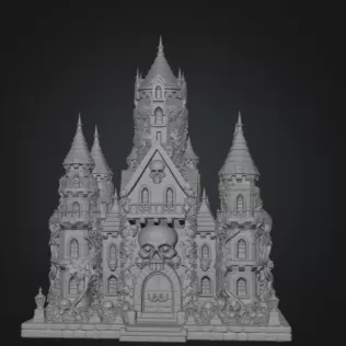 Skull Bloom Castle STL File for 3D Print - Model thumbnail 10