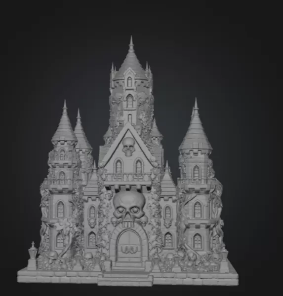 Skull Bloom Castle STL File for 3D Print - Model preview 10