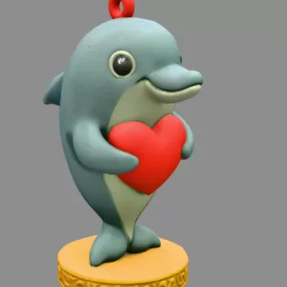Dolphin with Heart – STL File | Digital Download - Model thumbnail 6