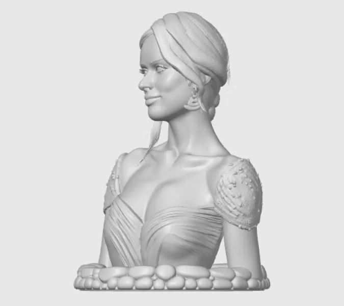 Olivia Wilde 3D Bust - Model preview 5
