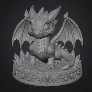 Crystal Ice Baby Dragon STL File for 3D Print - Model thumbnail 9