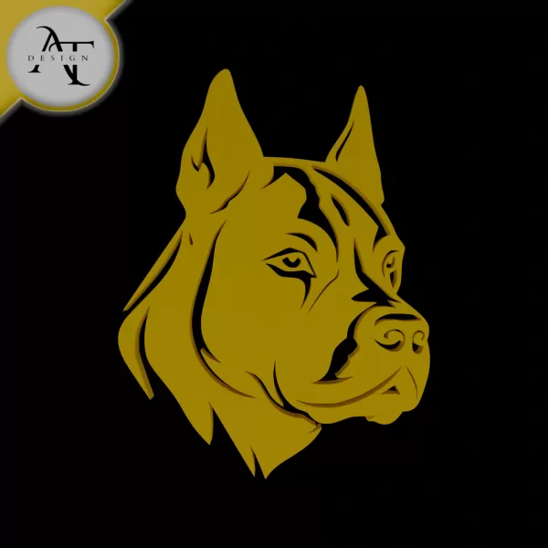 Dog - Silhouette - 2D Wall Art Decor - Model preview 1