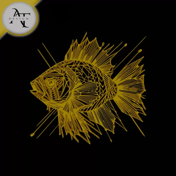 Fish - Geometric - 2D Wall Art Decor - Model preview 1