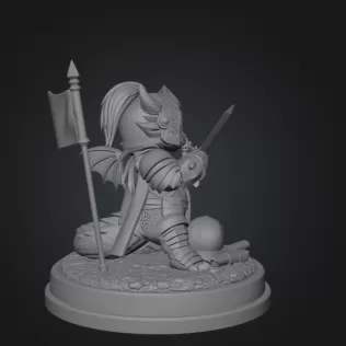 Cute Fantasy Warrior Dragon STL File for 3D Printing - Model thumbnail 11