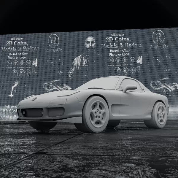Mazda RX-7 (1978) – 3D Printable Car Model - Model preview 1