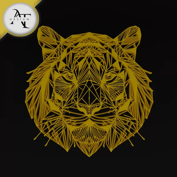 Tiger - Geometric - 2D Wall Art Decor - Model preview 1