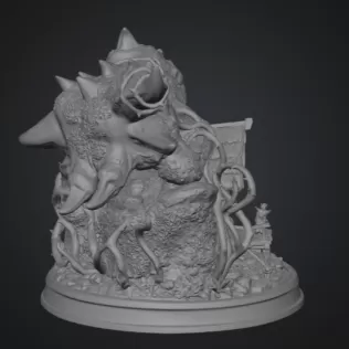 Dragon Skull Cottage STL File for 3D Print - Model thumbnail 11