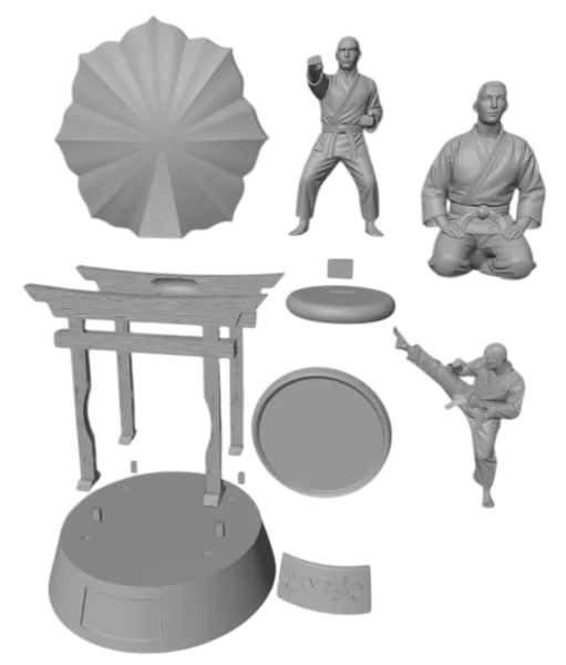 3D Karate Trophy Kit - Print the Win! - Model preview 3