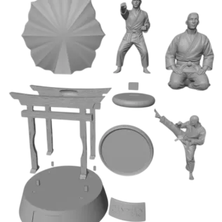 3D Karate Trophy Kit - Print the Win! - Model thumbnail 3