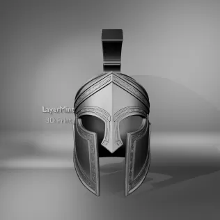 Ancient Greek Spartan Warrior Helmet - Model thumbnail 1