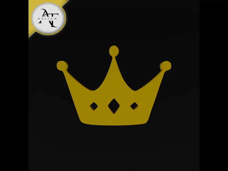 Simple Crown Symbol - 2D Art - Model preview 1
