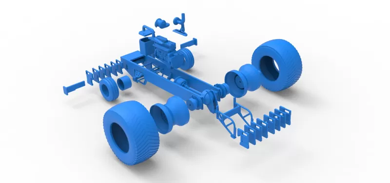 Pro Stock Pulling Tractor Base Version 2 Scale 1:25 - Model preview 20