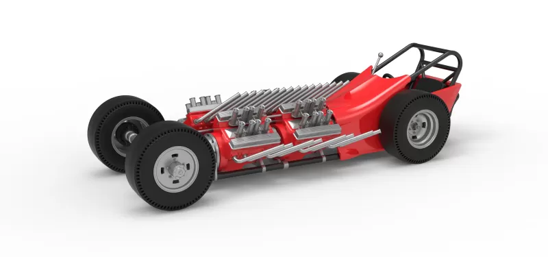 Vintage AWD Dragster Version 2 Scale 1:25 - Model preview 1
