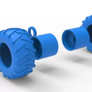 Wheel Set of Vintage Pulling tractor Version 2 Scale 1:25 - Model thumbnail 11