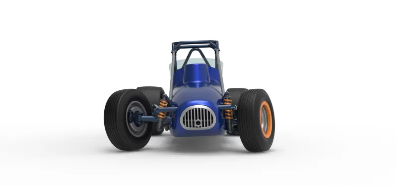 Dirt Silver Crown Champ car while turning Scale 1:25 - Model preview 7