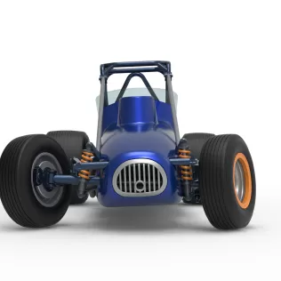 Dirt Silver Crown Champ car while turning Scale 1:25 - Model thumbnail 7