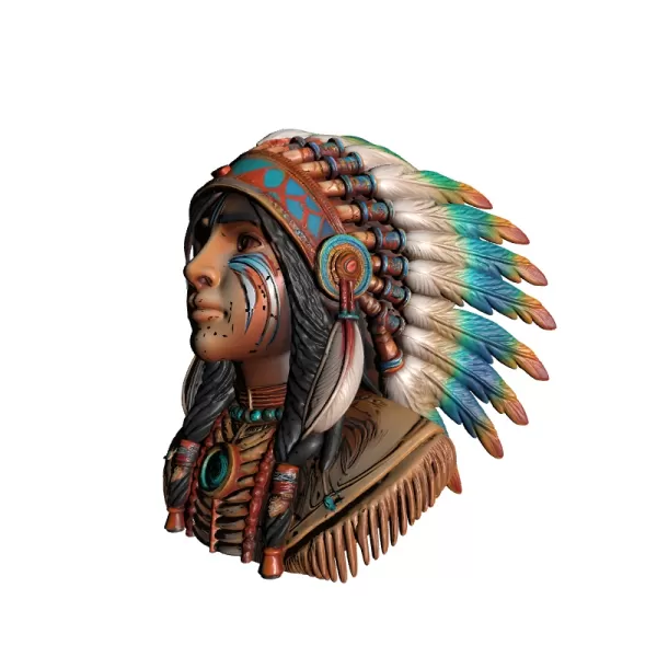 Apache Warrior Man 3D Model - Model preview 4