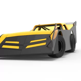 Vintage Dirt late model Race car V5 while turning Scale 1:25 - Model thumbnail 6