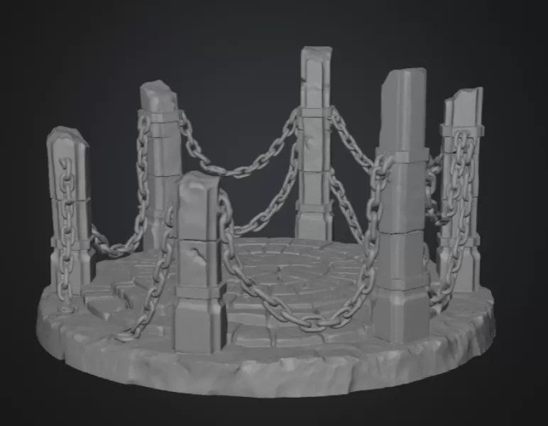 Ancient Chain Portal STL File for 3D Print - Model preview 11