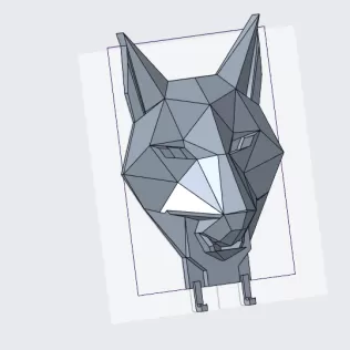 Wolf Head Key Holder 3D Printable Wall Hook 3D print model - Model thumbnail 2