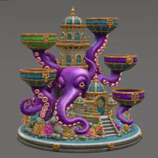 Kraken Citadel Organizer STL File for 3D Print - Model thumbnail 7