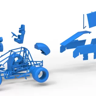 Winged Sprint car Version 2 while turning Scale 1:25 - Model thumbnail 28