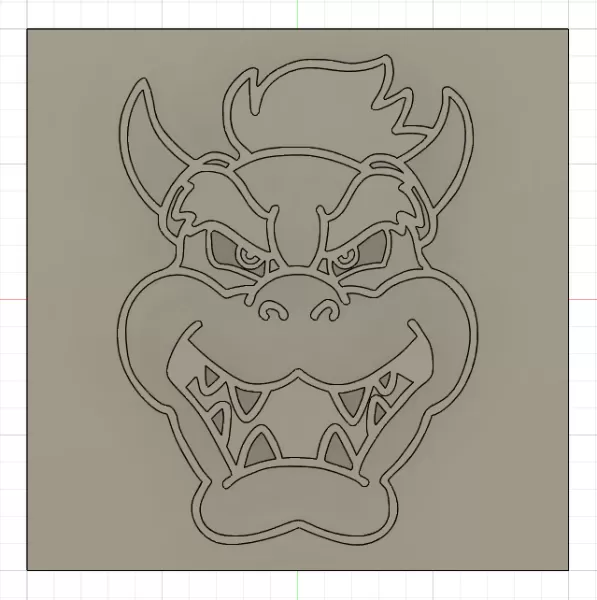 Plaque tête de Bowser - Model preview 1