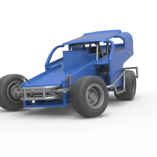 Vintage Dirt Modified stock car Version 2 while turning 1:25 - Model thumbnail 6