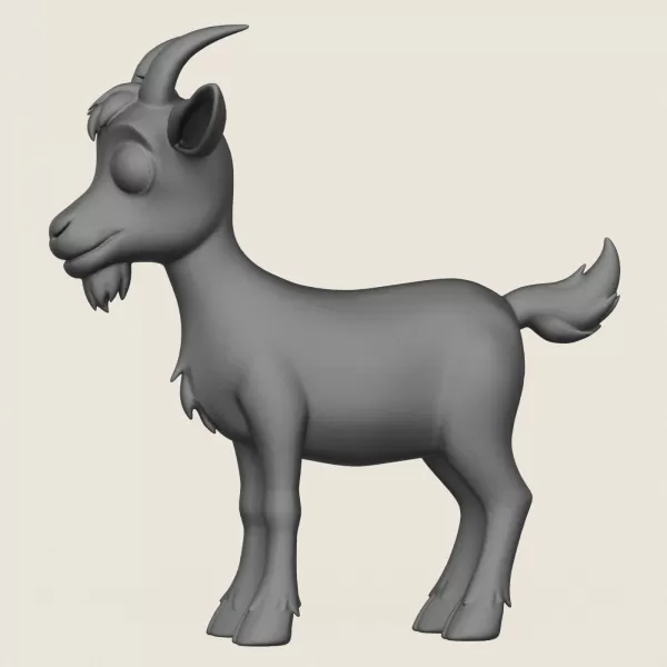 Cartoon Goat Print Ready 3D Model - Model preview 3