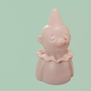 Clown Chibi Witch's hat 3D Printed Mold (STL) - Model thumbnail 2