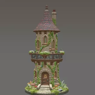 Enchanted Fantasy Tower STL File 3D Printable Fairy Tale Tower - Model thumbnail 3