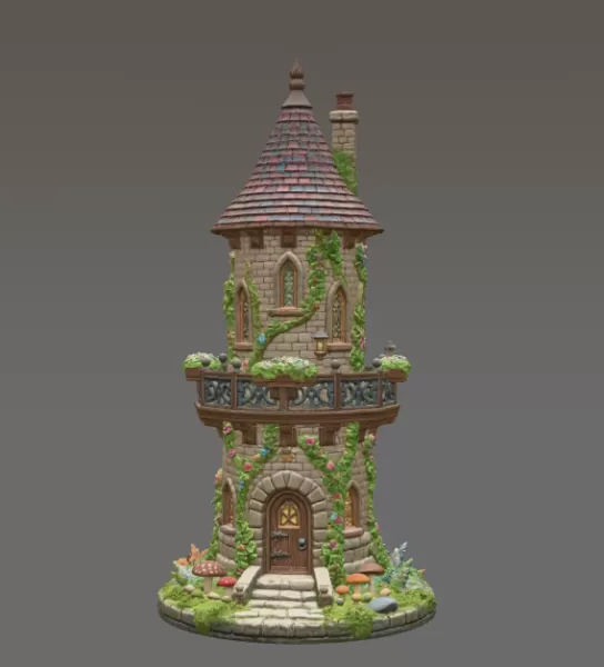 Enchanted Fantasy Tower STL File 3D Printable Fairy Tale Tower - Model preview 3