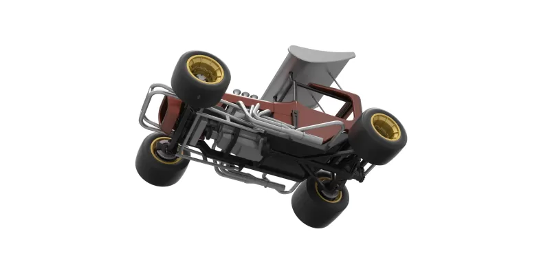 Vintage Winged Supermodified stock car Scale 1:25 - Model preview 3