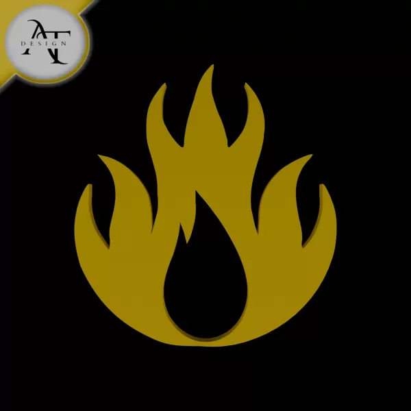Simple Flame Symbol - 2D Art - Model preview 1