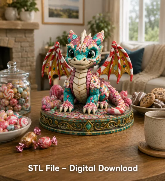 Candy Kingdom Baby Dragon STL File for 3D Print - Model preview 1