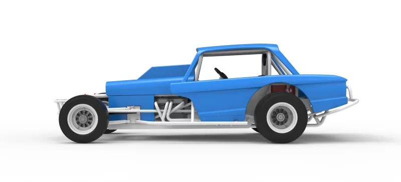Vintage Dirt Modified stock car Version 10 Scale 1:25 - Model preview 9
