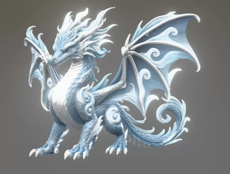 Ocean Breeze Dragon STL File for 3D Print - Model preview 6