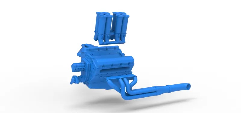 Engine V8 for Supermodified race car Version 5 Scale 1:25 - Model preview 17